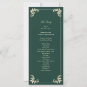 Emerald Green Barok Wedding Programma (Achterkant)