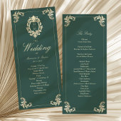 Emerald Green Barok Wedding Programma