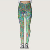 Emerald green barst abstract uit leggings (Voorkant)