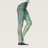 Emerald green barst abstract uit leggings (Rechts)