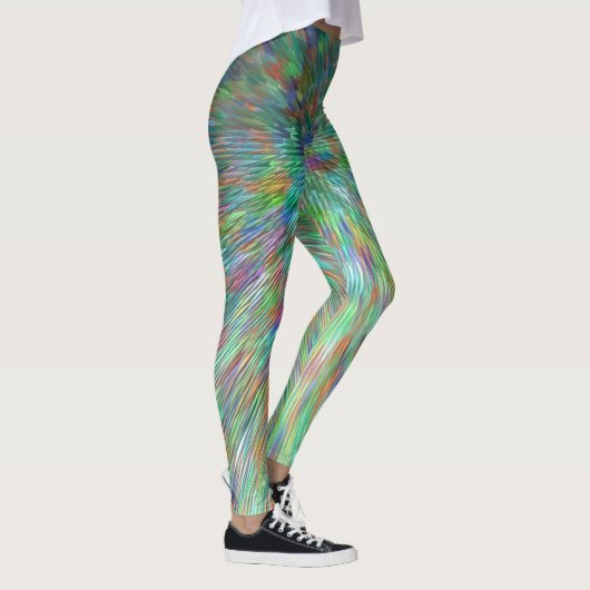 Emerald green barst abstract uit leggings (Rechts)