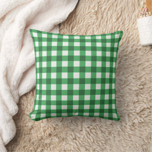 Emerald Green Basic Gingham gebarsten patroon Kussen