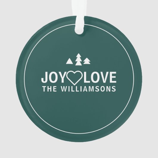 Emerald Green Birch Tree Love & Joy Multiple Photo Ornament (achterkant)