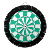 Emerald Green Black en White Dartbord (Voorkant)