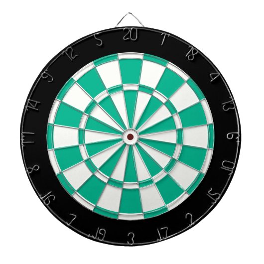 Emerald Green Black en White Dartbord (Voorkant)