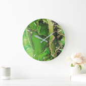 Emerald Green Black Gold Abstract zonder cijfers Grote Klok (Huis)