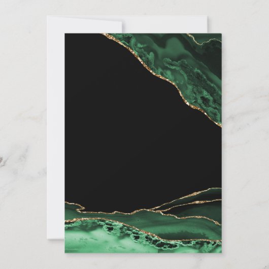 Emerald Green Black Gold Agate 30e verjaardag Kaart (Achterkant)