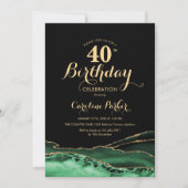Emerald Green Black Gold Agate 40e verjaardag Kaart (Voorkant)
