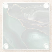 Emerald Green Black Gold Agate Glazen Onderzetter (Achterkant)