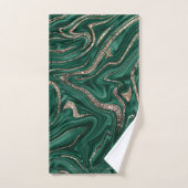 Emerald Green Black Gold Glitter Marmer #1 Bad Handdoek (Handdoek)