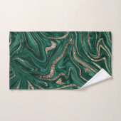 Emerald Green Black Gold Glitter Marmer #1 Bad Handdoek (Handdoek)