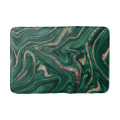 Emerald Green Black Gold Glitter Marmer #1 Badmat (Voorkant)