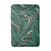 Emerald Green Black Gold Glitter Marmer #1 Badmat (Voorkant Verticaal)