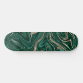 Emerald Green Black Gold Glitter Marmer #1 Persoonlijk Skateboard (Horizontaal)