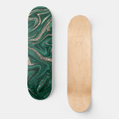 Emerald Green Black Gold Glitter Marmer #1 Persoonlijk Skateboard (Voorkant)
