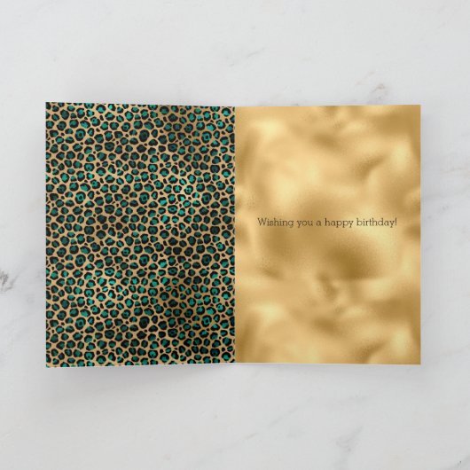 Emerald Green Black Gold Leopard-printer Kaart (Binnen)
