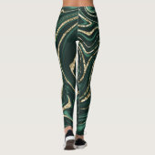 Emerald Green Black Gold Marble #2 (Faux-Folie) Leggings (Achterkant)