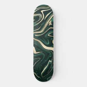 Emerald Green Black Gold Marble #3 (Faux-Folie) Persoonlijk Skateboard