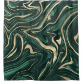 Emerald Green Black Gold Marmer #1 #decor #art Douchegordijn (Voorkant)