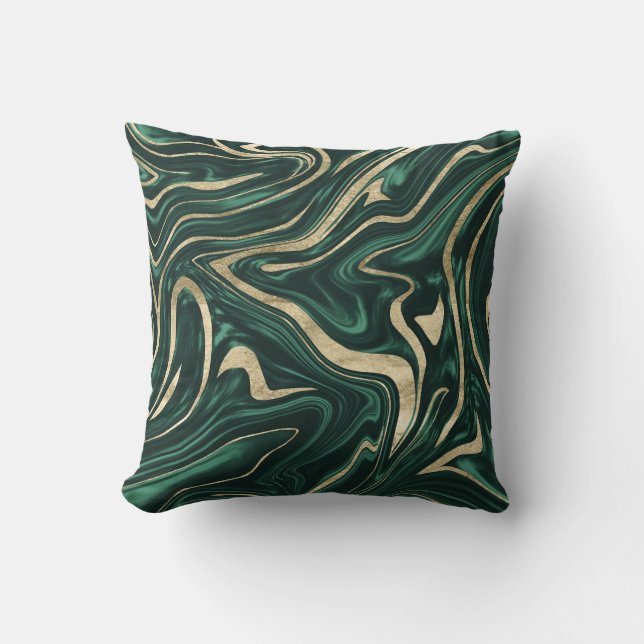 Emerald Green Black Gold Marmer #1 #decor #art Kussen (Voorkant)