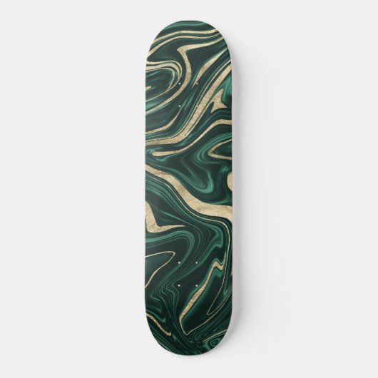 Emerald Green Black Gold Marmer #1 #decor #art Persoonlijk Skateboard (Voorkant)