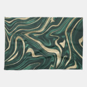 Emerald Green Black Gold Marmer #1 #decor #art Theedoek (Horizontaal)