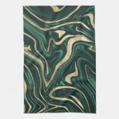 Emerald Green Black Gold Marmer #1 #decor #art Theedoek (Verticaal)