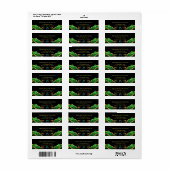 Emerald Green Black Gold Return-adreslabel Etiket (Full Sheet)