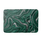 Emerald Green Black Silver Glitter Marble #1  Badmat (Voorkant)