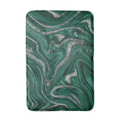 Emerald Green Black Silver Glitter Marble #1 Badmat (Voorkant Verticaal)
