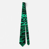 Emerald Green Black Tiger Stripes Wilde dieren Stropdas (Voorkant)
