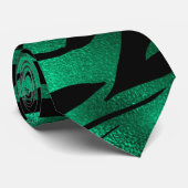 Emerald Green Black Tiger Stripes Wilde dieren Stropdas (Opgerold)