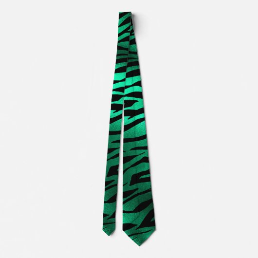 Emerald Green Black Tiger Stripes Wilde dieren Stropdas (Achterkant)