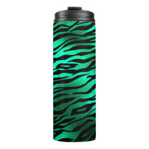 Emerald Green Black Tiger Stripes Wilde Dieren Thermosbeker