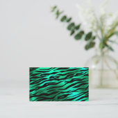 Emerald Green Black Tiger Stripes Wilde dieren Visitekaartje (Staand voorkant)