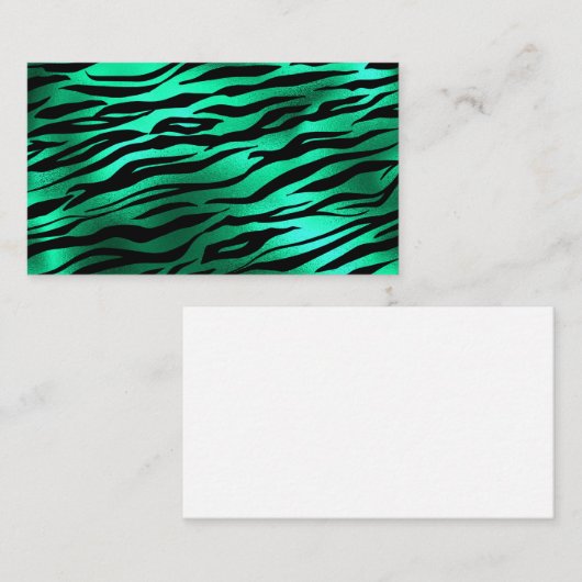 Emerald Green Black Tiger Stripes Wilde dieren Visitekaartje (Voorkant / Achterkant)