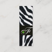 EMERALD GREEN BLACK WHITE ZEBRA FUR MONOGRAM MINI VISITEKAARTJE (Achterkant)