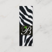 EMERALD GREEN BLACK WHITE ZEBRA FUR MONOGRAM MINI VISITEKAARTJE (Achterkant)