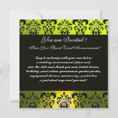 EMERALD GREEN, BLACK, WITTE DAMASKJEWEL MONOGRAM KAART (Achterkant)