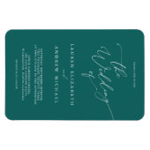 Emerald Green Blauwgroen minimalistisch huwelijk Magneet (Horizontaal)