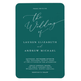 Emerald Green Blauwgroen minimalistisch huwelijk Magneet