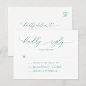 Emerald Green Blauwgroen minimalistisch modern huw Briefkaart (Voorkant / Achterkant)