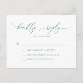 Emerald Green Blauwgroen minimalistisch modern huw Briefkaart (Voorkant)