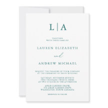 Emerald Green Blauwgroen Monogram minimalistisch h