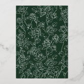 Emerald Green Bloemboog Vlinder bruiloft goud Folie Uitnodiging (Achterkant)