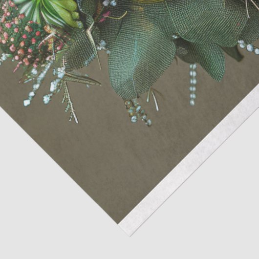 Emerald Green Bloemen Glamour Decoupage Tissuepapier (Detail)