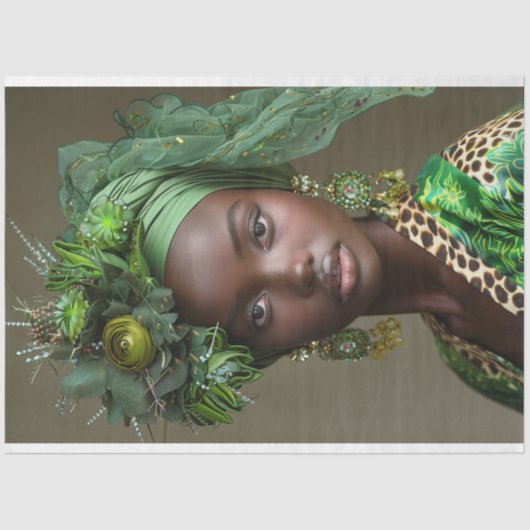 Emerald Green Bloemen Glamour Decoupage Tissuepapier (Voorkant)