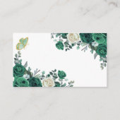 Emerald Green Bloemen Quinceañera QR Gift Registry Informatiekaartje (Achterkant)