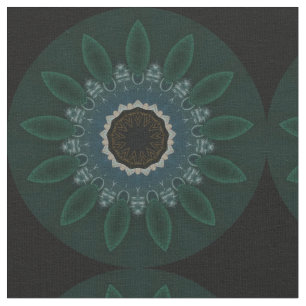 Emerald Green Blue Gold Modern Floral Stof