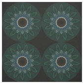 Emerald Green Blue Gold Modern Floral Stof (Swatch)